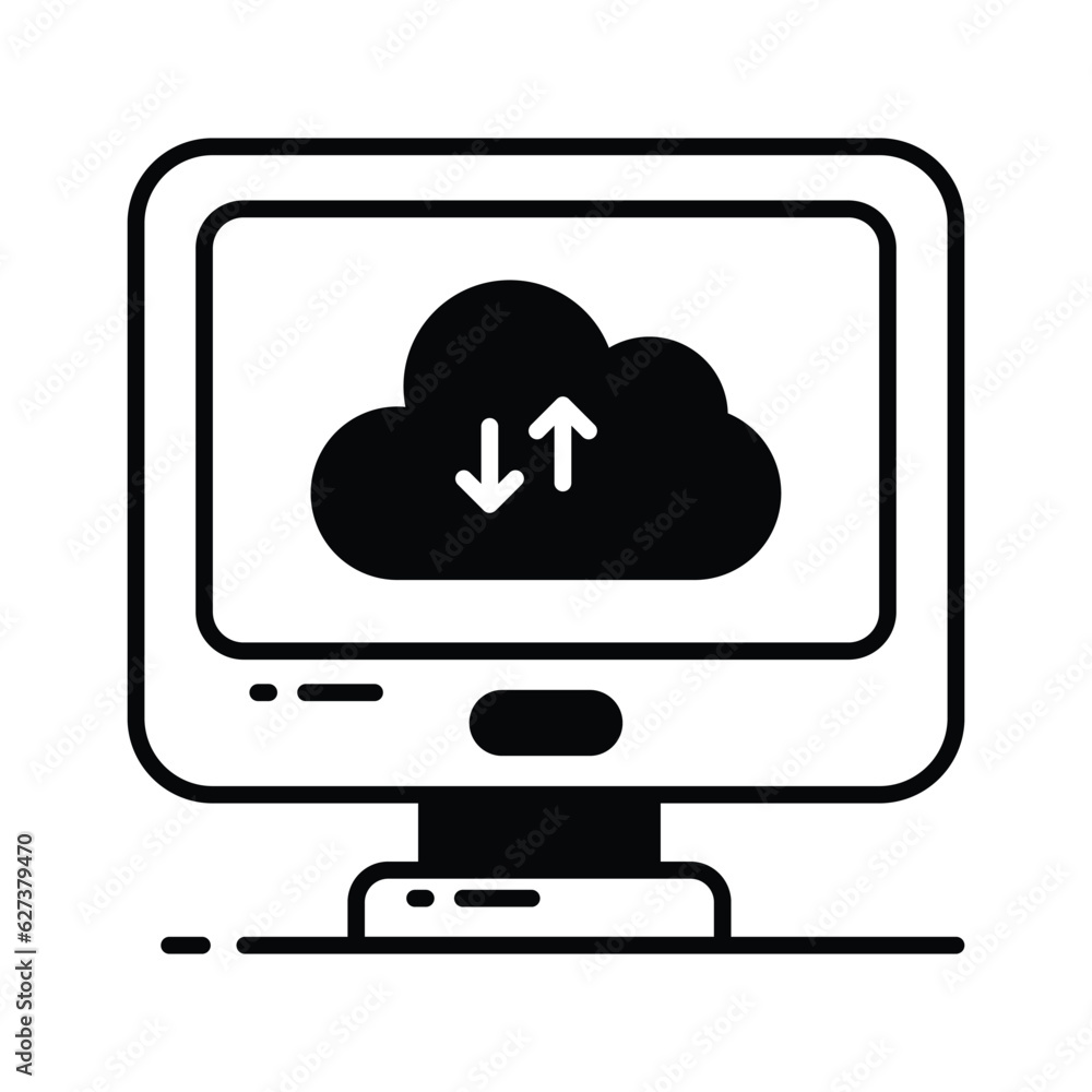 Two arrows pointing opposite direction indicating the synchronization or transfer of data between multiple devices or locations Two arrows pointing opposite direction indicating the synchronization or transfer of data between multiple devices or locations