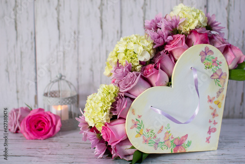 Heart Shaped Box Bouquet