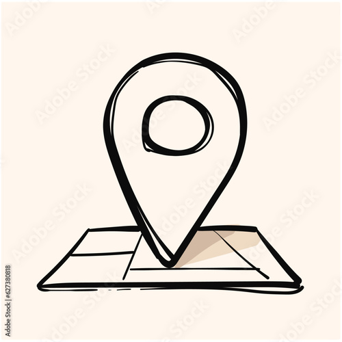 Gps Point Location Coordinates doodle vector icon