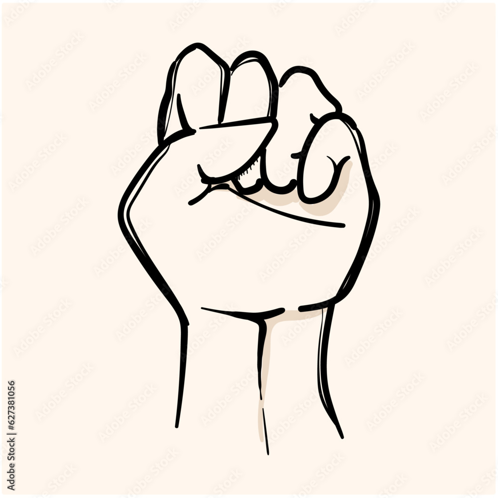 hand drawn hand fist symbol for empowerment vector icon. Empowerment illustration for web, mobile apps, with doodle style vector isolated hand drawn hand fist symbol for empowerment vector icon. Empowerment illustration for web, mobile apps, with doodle style vector isolated