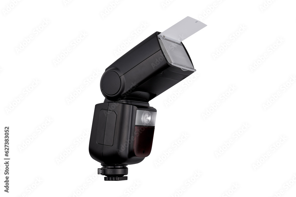External camera flash isolated on white background. External camera flash isolated on white background.
