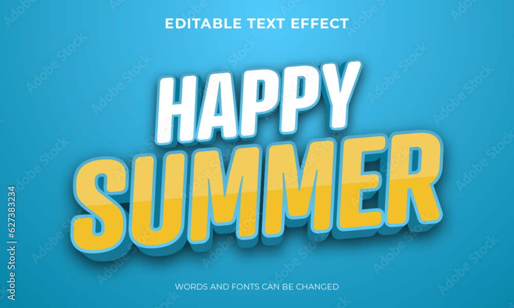 editable summer text effect template