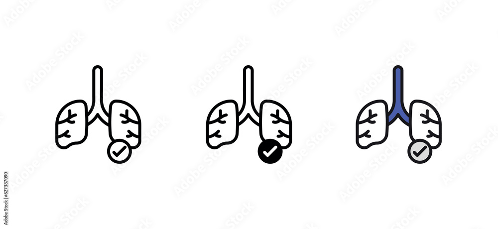 Healthy Lungs icon design with white background stock illustration Healthy Lungs icon design with white background stock illustration