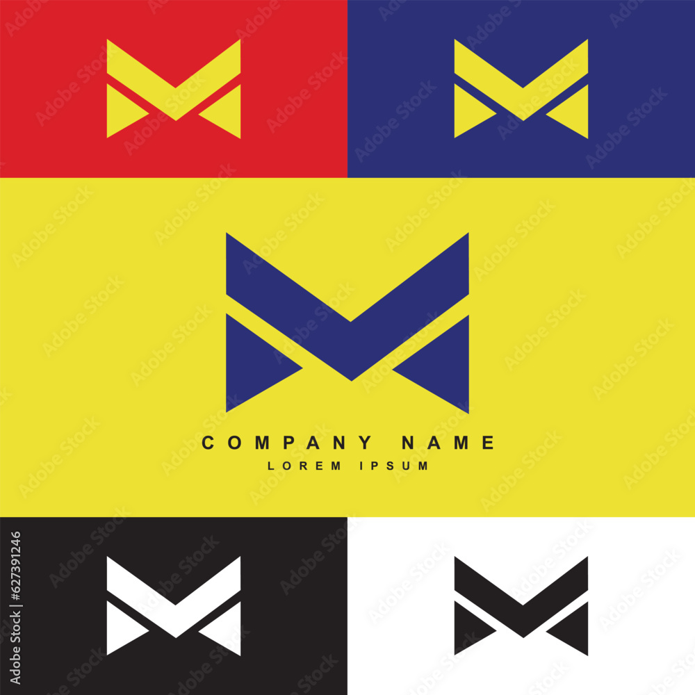 m letter logo template with color palette, logo template for company or business m letter logo template with color palette, logo template for company or business