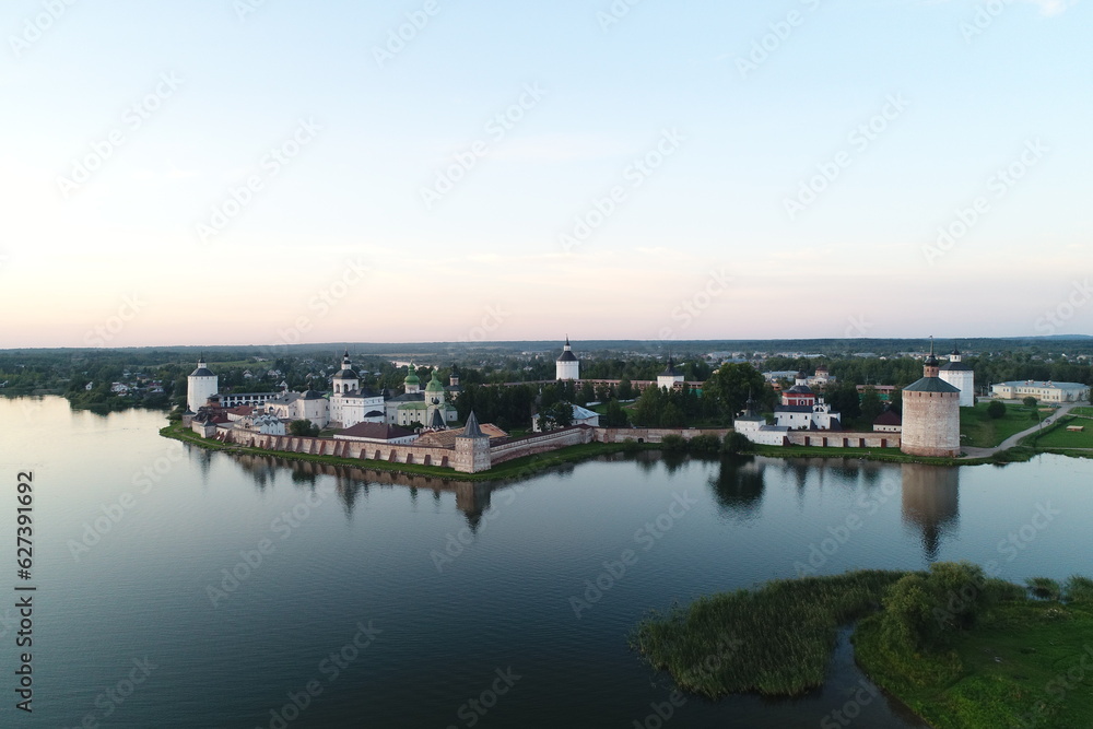 Kirillo-Belozersky monastery on the shore of the lake. Kirillov, Vologda region, Russia 