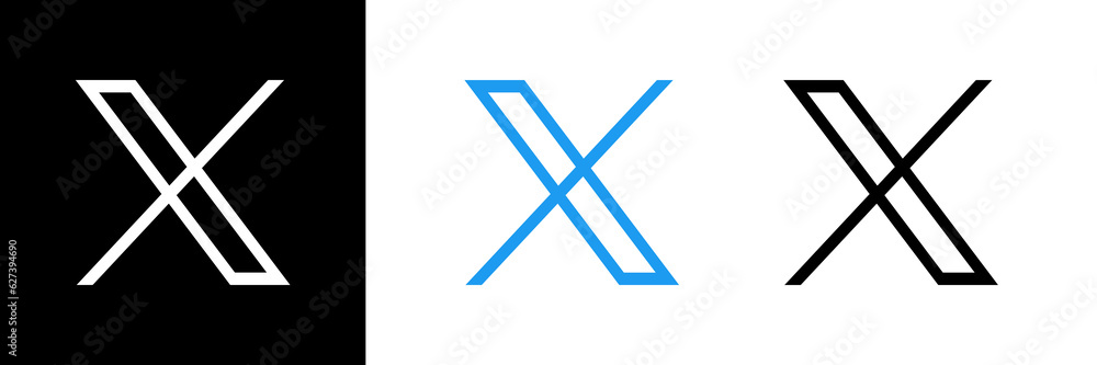 New twitter logo icons or social media buttons vector illustration