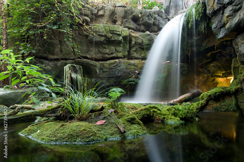 Aquarium waterfall and foliage; Chattanooga, Tennessee, United States of America