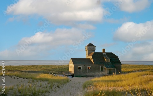 Race Point LIfesaving Station at Cape Cod National Seashore at Sunset