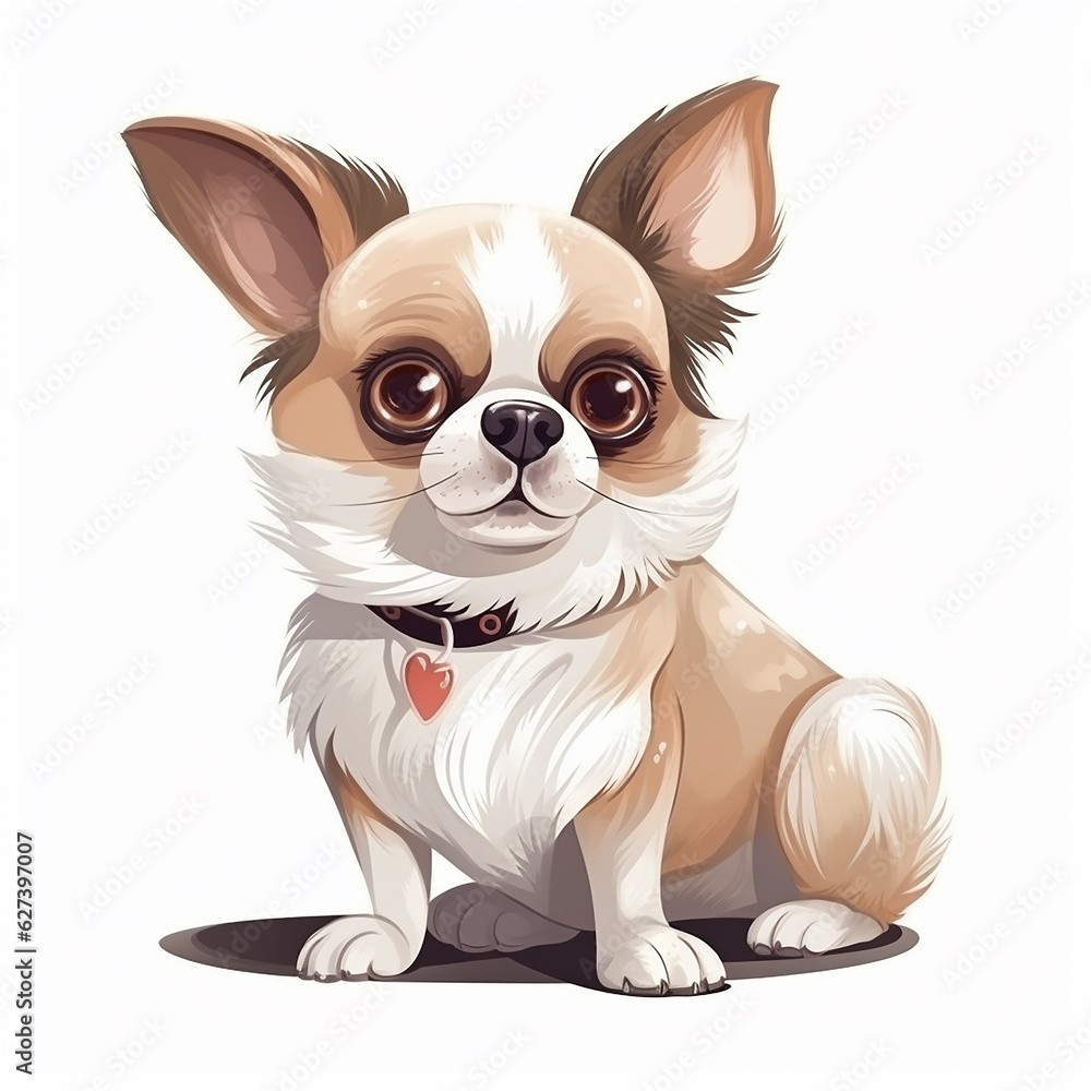 Vector art cute funny dog on white background, cartoon style generative ...