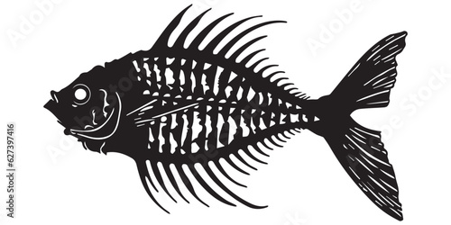 Sketch of fish silhouette vector illustration