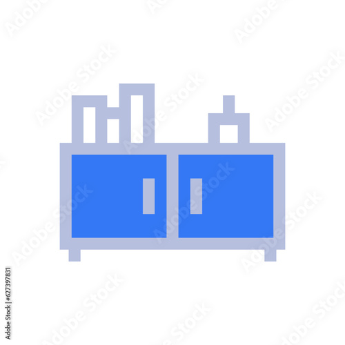 side table two tone style icon vector illustrations