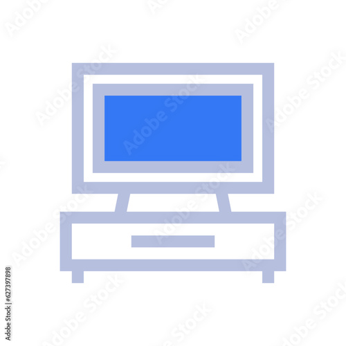 tv table two tone style icon vector illustrations