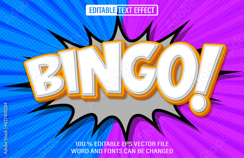 Bingo editable text effect 3d style template