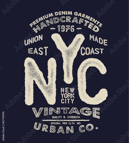 tee print vector design with grunge effect and typo