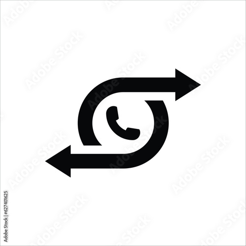 black thin callback or recall icon. simple style trend logotype graphic minimal design isolated on white background