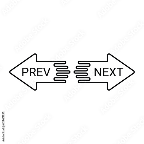 black arrow like thin line prev and next icon. lineart trend modern logo graphic stroke art design isolated on white background. concept of easy opening new site tab or page and user interface element