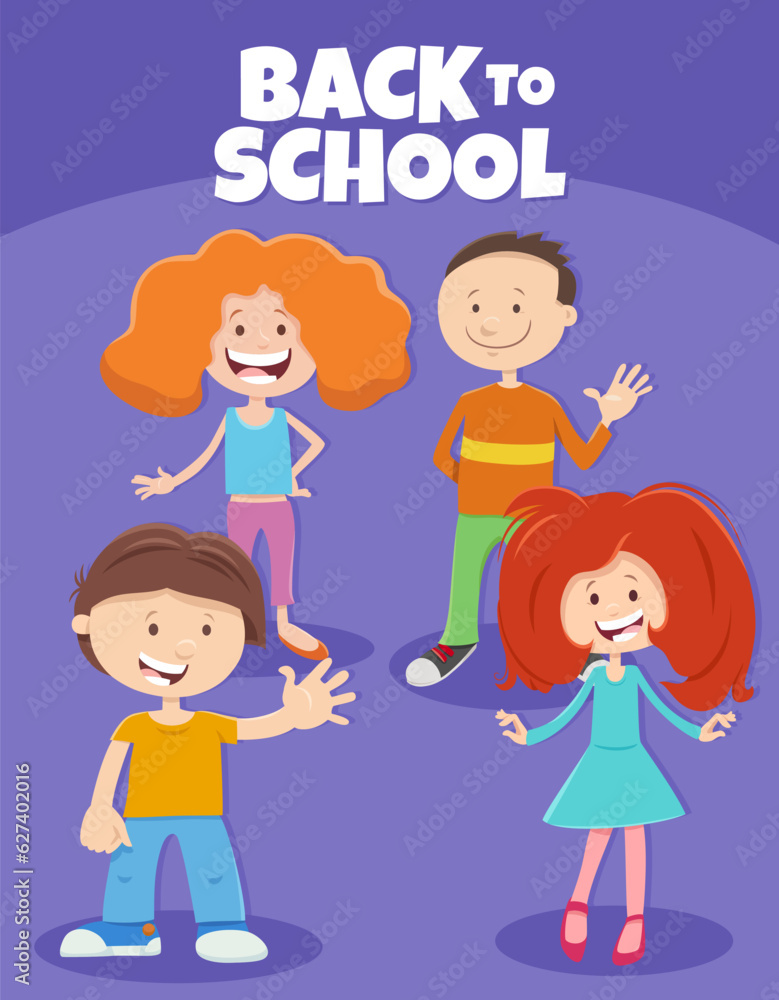 cartoon funny children with back to school caption cartoon funny children with back to school caption