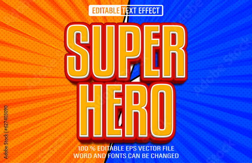 Super Hero Comic editable text effect 3d style template
