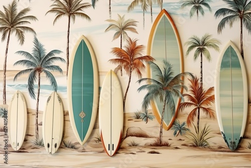 pattern with surfboards in differentshap © taqwa
