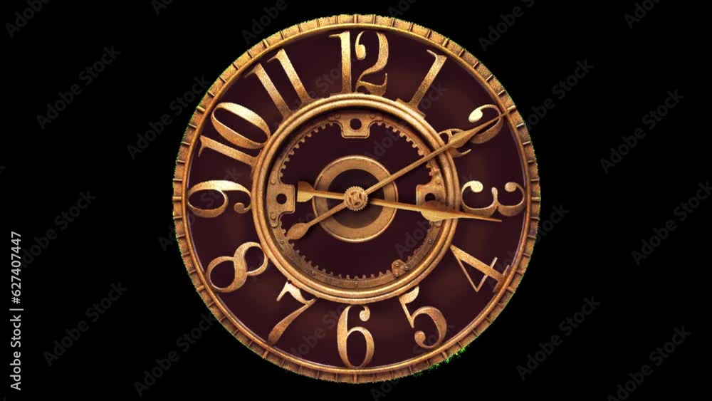Dial the old clock with fast moving with transparent (alpha) background Dial the old clock with fast moving with transparent (alpha) background
