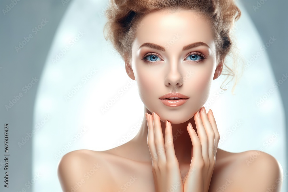 Beautiful Young Woman with Clean Fresh Skin, Facial treatment, Cosmetology, Beauty and spa . Beautiful Young Woman with Clean Fresh Skin, Facial treatment, Cosmetology, Beauty and spa .
