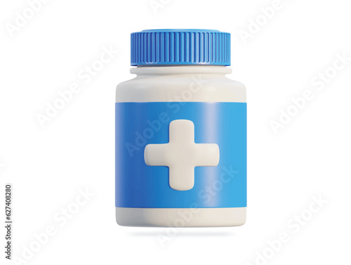 medicine jar icon 3d render vector illustration