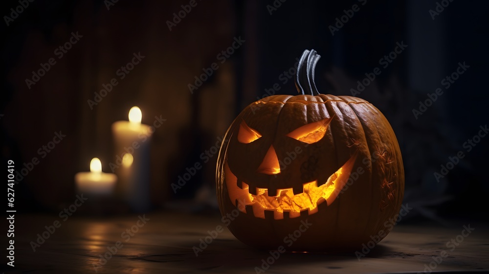 Citrouille d'halloween, généré par IA Citrouille d'halloween, généré par IA