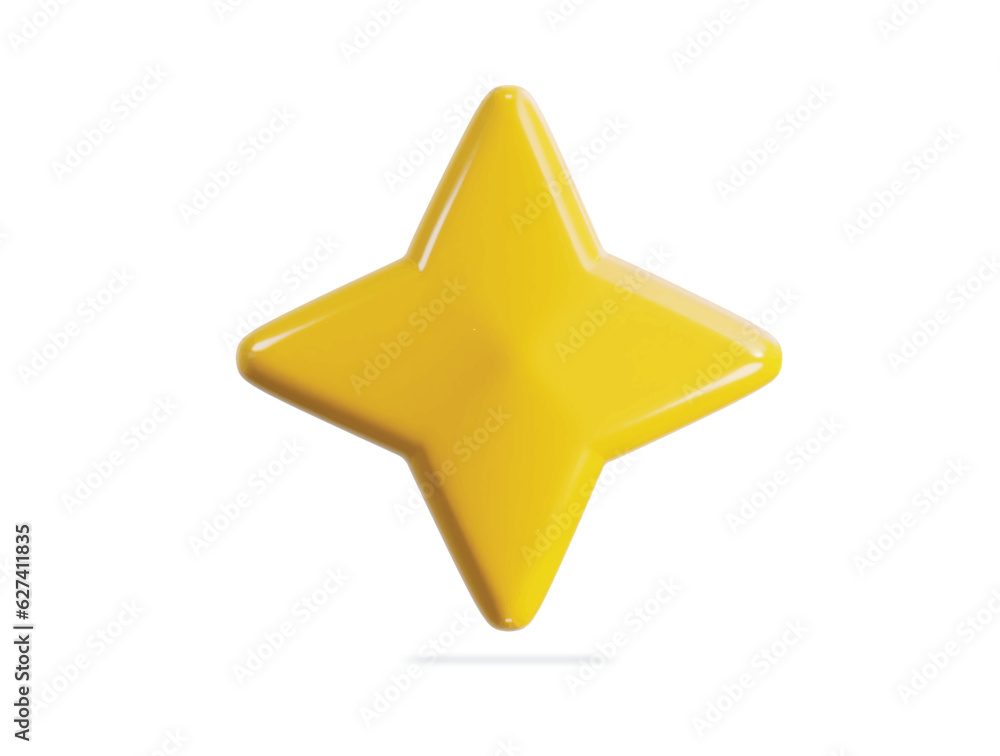 yellow shine star icon 3d render vector illustration yellow shine star icon 3d render vector illustration