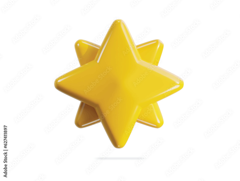 yellow shine star icon 3d render vector illustration yellow shine star icon 3d render vector illustration