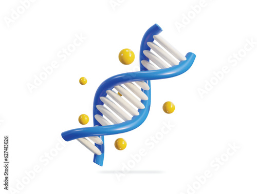 dna 3d illustration icon on isolated background
