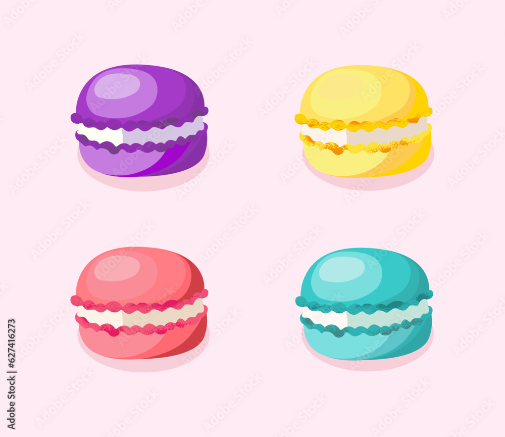 Vector macaroon, pink, blue, yellow, purple Vector macaroon, pink, blue, yellow, purple