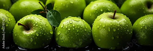 Naklejka na ścianę Tło z jabłek. Fotografia kulinarna z bliska