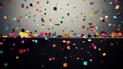 Black friday sale banner with colorful confetti background 