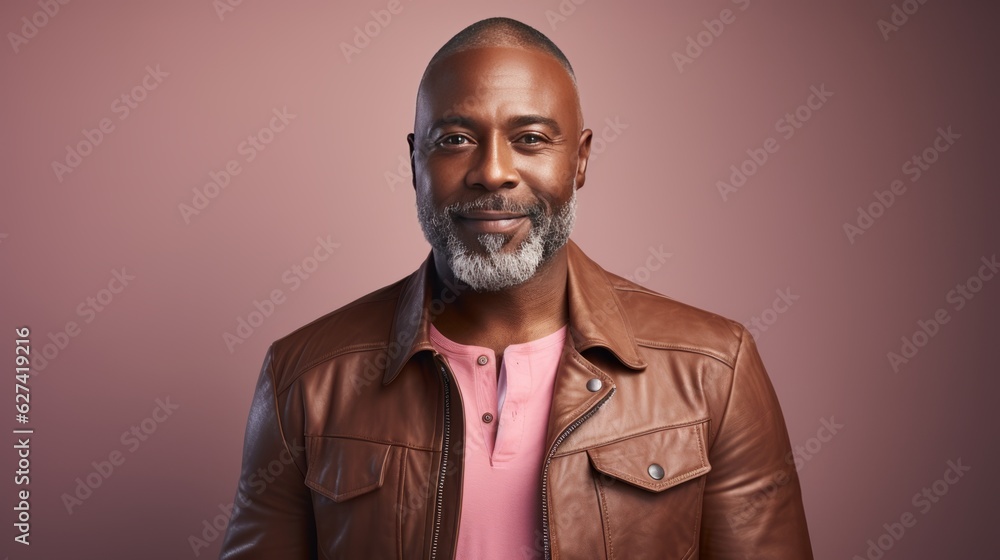 Obraz premium Portrait of middle aged man. Made with Generative AI.