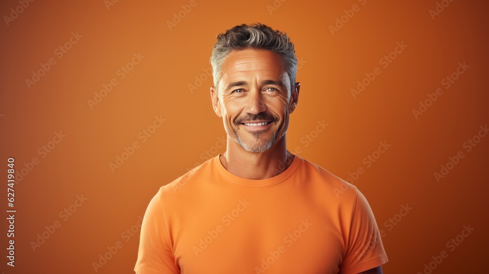 Portrait of middle aged man. Made with Generative AI. Portrait of middle aged man. Made with Generative AI.
