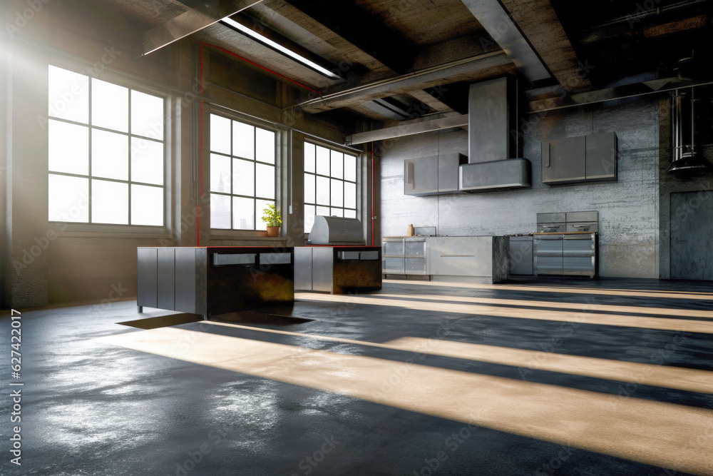 Interior of an ultra modern house - Generative AI Interior of an ultra modern house - Generative AI