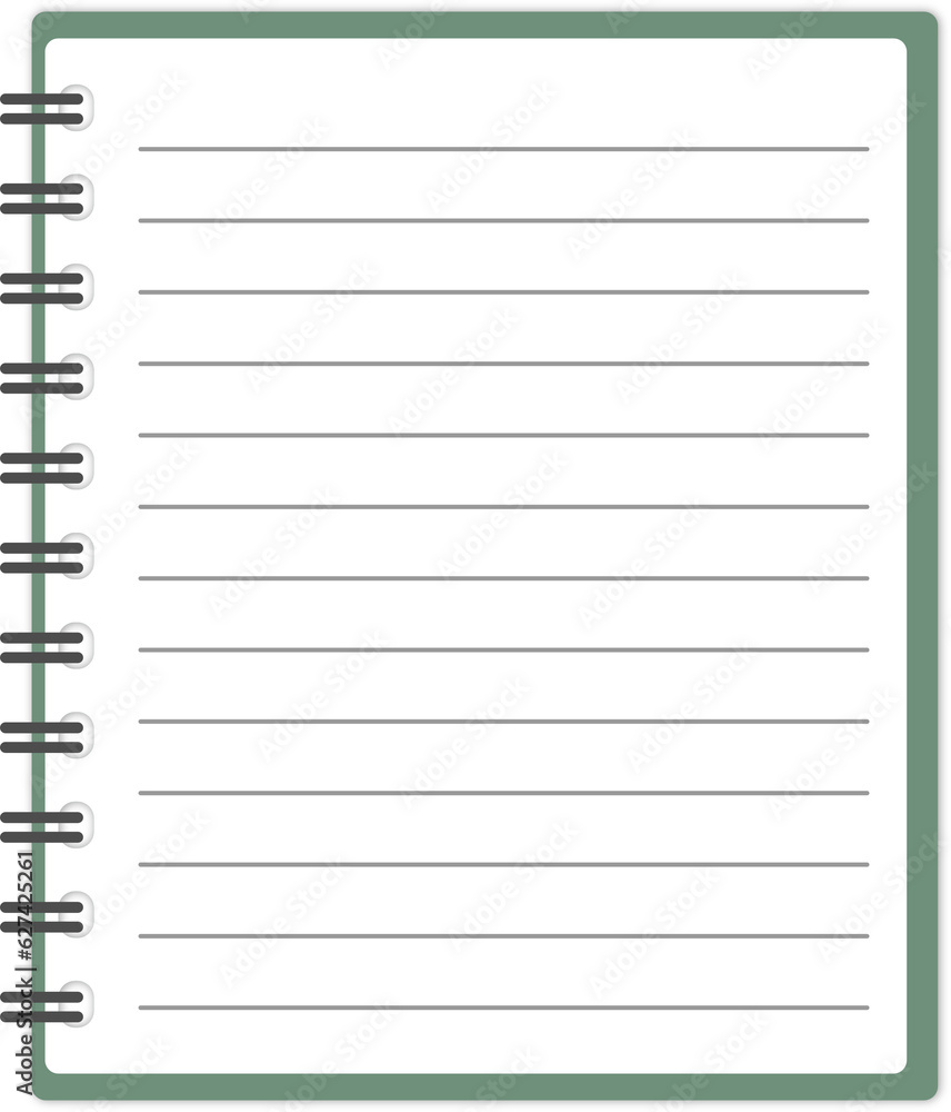 Isolated Blank Lined Spiral Notebook Isolated Blank Lined Spiral Notebook