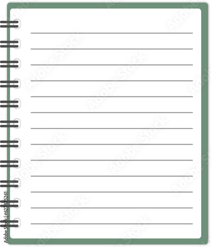Isolated Blank Lined Spiral Notebook