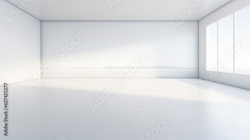 Wallpaper Mural A white Empty room Surreal Minimalistic style morning light copy space, Generative AI Torontodigital.ca
