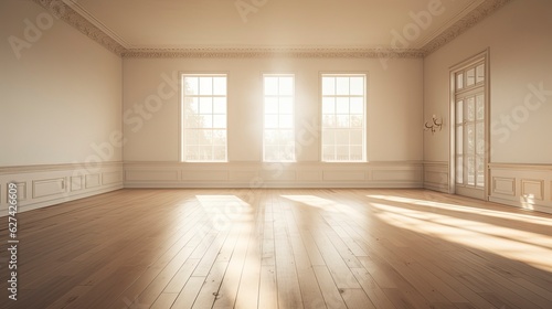 Empty room New Traditional style morning light copy space  Generative AI
