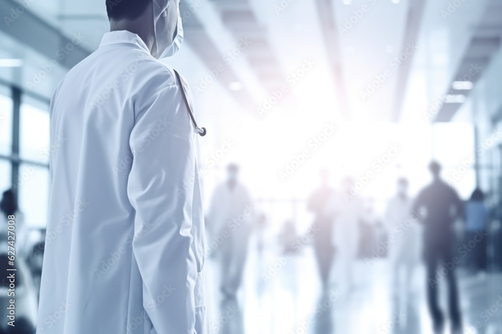 Doctors in hospital, blurred medical background, medicine concept generative ai Doctors in hospital, blurred medical background, medicine concept generative ai