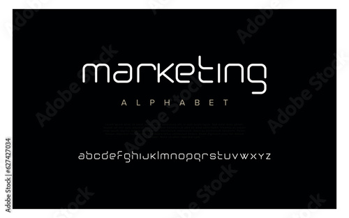 Abstract minimal modern alphabet fonts. Typography technology vector illustration