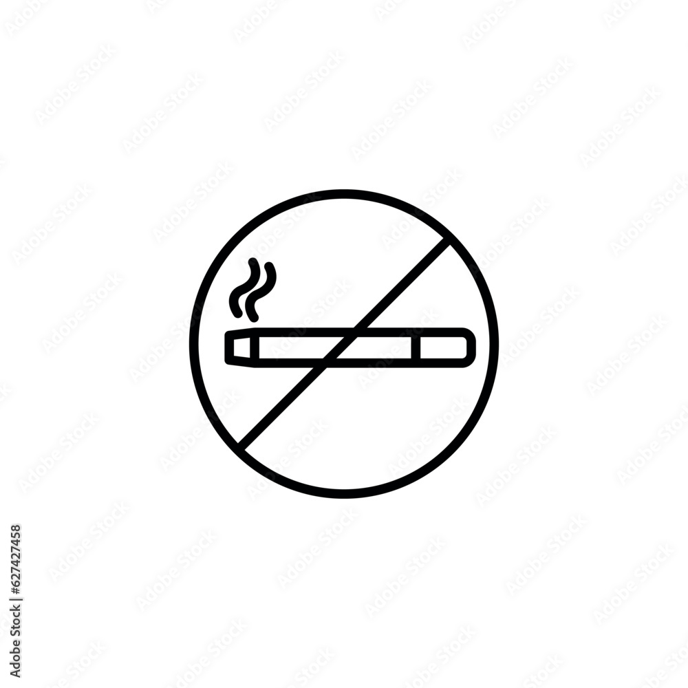 No Smoke icon design with white background stock illustration No Smoke icon design with white background stock illustration