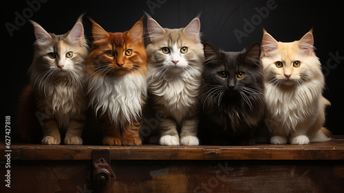 group of cute  cats