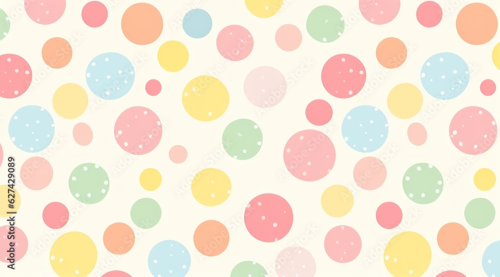 A classic kawaii pattern, pastel polka dots A classic kawaii pattern, pastel polka dots