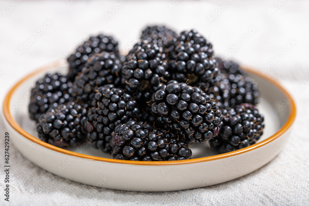 Fresh ripe black bramble blackberries new harvest Fresh ripe black bramble blackberries new harvest