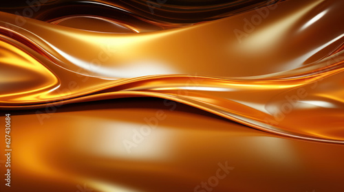 Abstract colorful background. Gold gradient, yellow orange gradient, wave patterns, Graphic design, widescreen, ultra HD