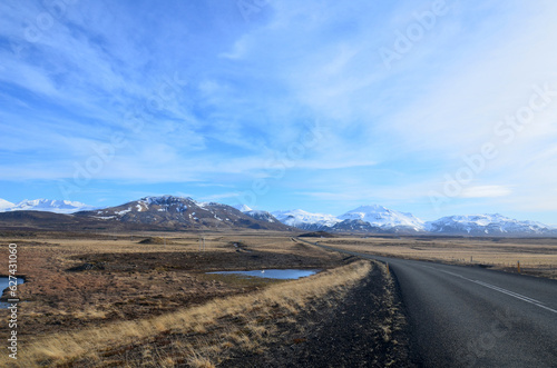 Road Trip with Snow Covered Mountains and Stunning Scenery