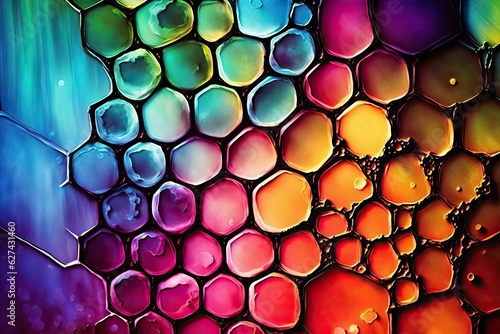 Colorful abstract background. Oil drops on a water surface