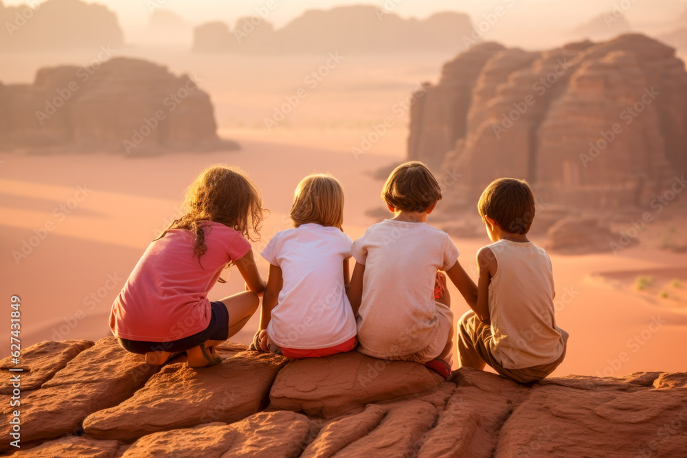 Happy children spending time together - Generative AI Happy children spending time together - Generative AI